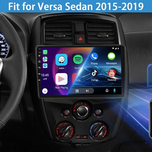 PHEZEN 10 بوصة Carplay Android Auto مستقبلات صوت السيارة مناسبة لـ Nissa-n Versa Sedan 2015-2019، Android 2+32GB سيارة ستيريو واي فاي GPS ملاحة بلوتوث MP5 Player USB FM راديو الوسائط المتعددة in Kuwait