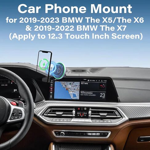 Car Phone Holder for 2019-2023 BMW The X5/X6/2019-2022 BMW X7 Accessories Apply to 12.3 Inch Touch Screen 15W Fast Wireless Charger Screen Fixed Clip Cell Phone Mount Hands-Free in Saudi Arabia
