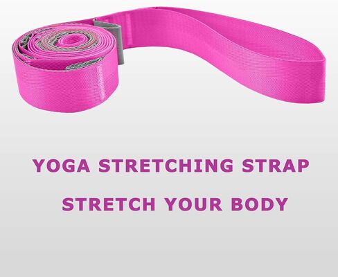 SANKUU Yoga Straps Stretching Strap with 12 Loops Workout Poster, Straps for Stretching Physical Therapy Equipment Long Stretch Out Bands for Exercise, Pilates and Gymnastics for Women Men in Kuwait