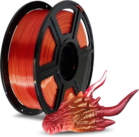 FLASHFORGE Silk PLA Filament 1.75mm Bright Gold, Smooth and Silky Texture 3D Printing Filament, Dimensional Accuracy +/- 0.02mm in Kuwait
