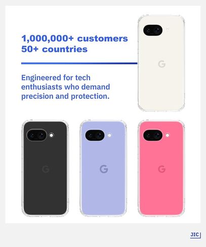 JIC AirGuard Bundle for Google Pixel 9a - Shockproof Clear Phone Case with 2X Screen Protectors - [AirCor Technology | Survive 6.5ft Drops] - for Pixel 9a, Clear in Saudi Arabia