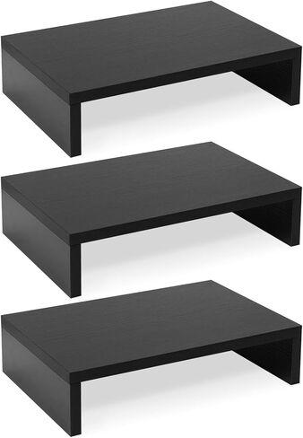 TEAMIX Pink Monitor Stand Riser-3 Packs,Wood 3 Tiers Adjustable Monitor Stand Dual Monitor Riser for 2 Monitors/Laptop/PC Computer Stand for Desk in Saudi Arabia