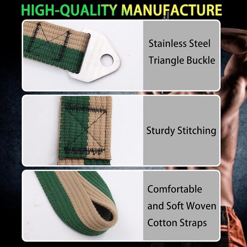Double-Sewn Thick Arm Wrestling Training Strap with Stainless Steel Triangular Buckle – Durable Arm Wrestling Belt for Free Weights and Cable Machine Training in Kuwait