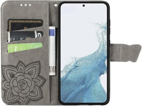 حقيبة محفظة لـ Samsung Galaxy S23 (وليس S23 Plus) ، حافظة الهاتف الفراشة ثلاثية الأبعاد مع Clasp مع قفل مغناطيسي وحافز فتحات البطاقة النقدية لجالاكسي S23 ، HZD Rhinestone Light Purple in Saudi Arabia