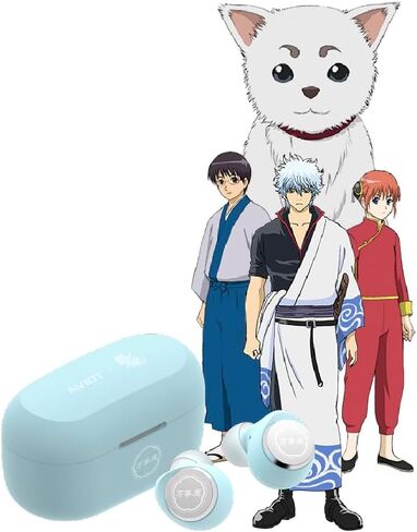 AVIOT TE-V1R-GTJ Gintama Collaboration Wireless Earbuds Officially Licensed, Sepcial Package,Desgin,Japanese Sepcial Voice, Adaptive Noise Cancelling, Bluetooth 5.3(Jouishi Shitennou Model) in Kuwait