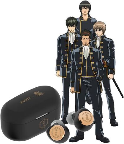 AVIOT TE-V1R-GTJ Gintama Collaboration Wireless Earbuds Officially Licensed, Sepcial Package,Desgin,Japanese Sepcial Voice, Adaptive Noise Cancelling, Bluetooth 5.3(Jouishi Shitennou Model) in Kuwait