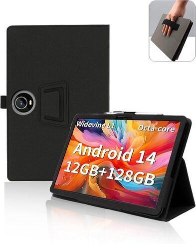 Case for TUOHAITIME C5 11 inch Android 14 Tablet 2024 New,Leather Slim Folding Stand Cover with Hand Strap Magnet for Men Women Full Protection,Black. in Saudi Arabia