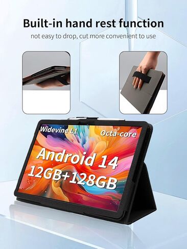 Case for TUOHAITIME C5 11 inch Android 14 Tablet 2024 New,Leather Slim Folding Stand Cover with Hand Strap Magnet for Men Women Full Protection,Black. in Saudi Arabia