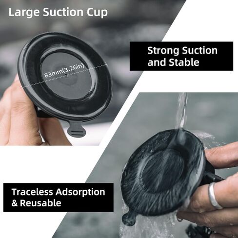 SUREWO Pocket 3 Suction Cup Mount, Car Mount Windshield Window Dash Holder Kit with Expansion Adapter for DJI Osmo Pocket 3,GoPro Hero 13/12/11/10/9/8,DJI Action 5 Pro/4/3 Accessories (for Pocket 3) in Saudi Arabia
