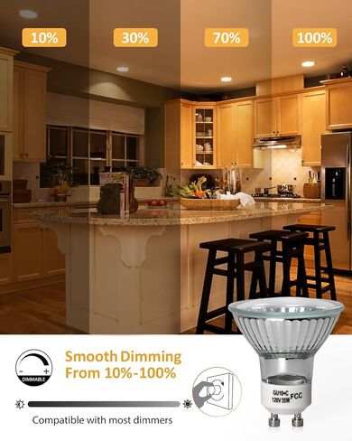 120v 50W GU10 Bulb for Candle Warmer Lamp, 2pcs gu10+c Dimmable 2800K Warm White Halogen Light Bulbs 2 pin, Wax Burner Light Bulb, Full Glass Cover Reflector Track & Recessed Light Bulbs in Kuwait