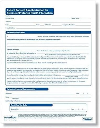 HIPAA Patient Ack. of Receipt of Notice of Privacy Practices | 8-1/2" x 11" | Medical Form | 200 Pack in Kuwait