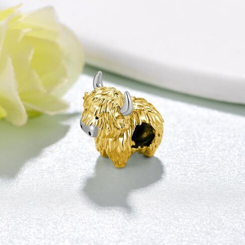 المرتفعات البقرة سحر 925 فضة البقرة سحر ل أساور البقرة مجوهرات الحيوان المرتفعات البقرة مجوهرات هدايا للنساء in Kuwait