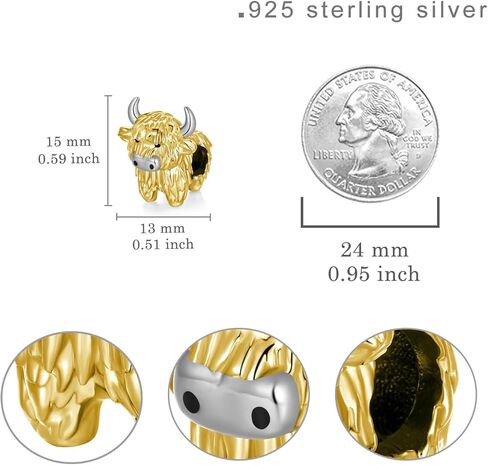 المرتفعات البقرة سحر 925 فضة البقرة سحر ل أساور البقرة مجوهرات الحيوان المرتفعات البقرة مجوهرات هدايا للنساء in Kuwait