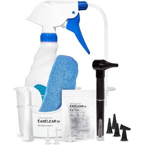 Ear Cleaning Kit by Nuance Medical EarClear Rx - Flexible Tip Kit with Otoscope Penlight, Basin and 20 Disposable Tips and Microfiber Towel in Kuwait