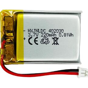 DC 3.7V 220mah 402030 Rechargeable Lithium Polymer Replacement Battery for DIY 3.7-5V Electronic Product, Bluetooth Headset, Watch