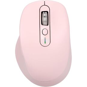 Multi-Device Wireless Bluetooth Mouse, 2.4G USB Receiver and Two Bluetooth, 4-Way Navigation Mice for Computer, Laptop, PC, MacBook, iPad(Pink)
