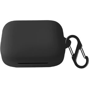 Silicone Case for OnePlus Buds Pro 2, Shockproof Protective Earbuds Cover with Carabiner Accessories(Black)
