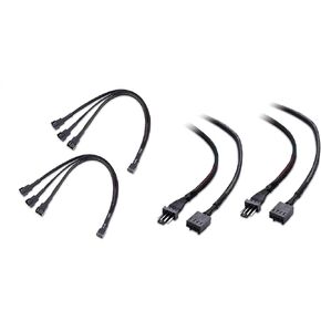 كابل مسائل 2 -pack 3 Way 4 PIN PWM مروحة الفرق الكابل - 12 بوصة و PWM 4 دبوس كابل مروحة مروحة