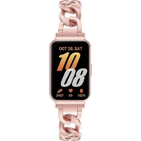 Slim Metal Watch Bands Compatible with Samsung Galaxy FIT 3,Adjustable Stainless Steel Bracelet for Women,Replacement Wristband Chain for Galaxy FIT 3 SM-R390.
