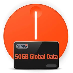 SIMO Solis Lite 4G LTE WiFi Mobile Hotspot + 50GB Global Data, Local & International Coverage Router, Multi-Carrier Access, No Contract or SIM Card Required, 10 Connected Devices, 1GB/Month Lifetime