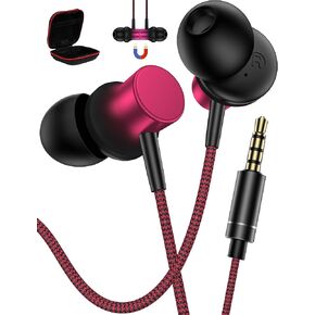 3.5mm Wired Earbuds, Noise Canceling in Ear Earphones 3.5mm Headphone Plug with HD Mic for PC Laptop Nintendo Switch Chromebook Students HiFi Stereo Headsets for Clear Call Video Meeting Gaming Music