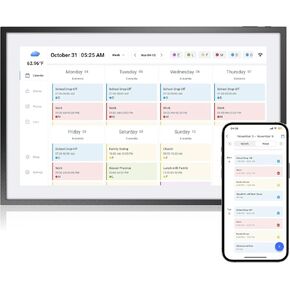 LOOFII 10.1 Inch Smart Digital Calendar Planner & Chore Chart, HD Interactive Touchscreen Display for Family Scheduling – Streamline Household Organization (Black White)