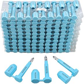 NovelBee 100pcs Bolt Seals for Containers,Shipping Seals with Print Progressive Numbering,Shipping Container Locks for Cargo Containers,Truck,Trailers (Green)