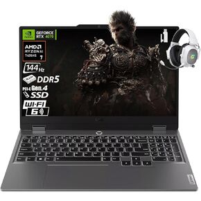 Lenovo LOQ 4070 Gaming Laptop, 15.6" FHD IPS 144Hz Display, AMD Ryzen 7 7435HS, NVIDIA GeForce RTX 4070, 32GB DDR5, 1TB Gen 4 SSD, WiFi 6, DLSS 3, Nahimic Audio, Win 11, 2.4GHz Gaming Headset
