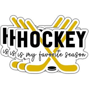 (3pcs) Hockey is My Favorite Season Sticker Funny Sarcastic Quotes Inspirational Phrase Sport Lovers Vinyl Decal Gift Stickers for Tumbler Laptop Kindle Water Bottles Tablet Books Phone - Size 3x2.5