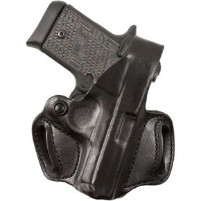 DeSantis Thumb Break Mini Slide OWB Holster - Holster OWB, Leather Holster, Open Carry Holster, Adjustable, Compatible with the SIG SAUER P938, Kimber Micro 9mm - Right Hand Draw, Black