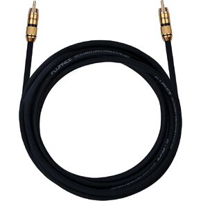 Fluance Premium Grade Subwoofer Cable with Gold-Plated RCA Connectors, High-Performance OFC Cable with Durable Rubber Insulator for Subwoofer, Home Theater, Amplifier - 12 ft