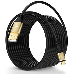 USB to USB C Cable 15FT, Extra Long USB A to Type C Charger Cord, 3A Fast Charging, Compatible with iPhone 16/15 Series, Samsung Galaxy S25 S24 S23, LG, Car Play and More