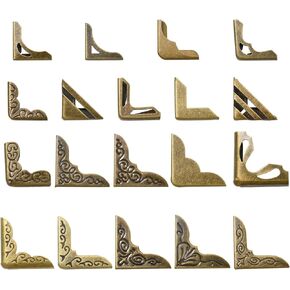Liqunsweet 95 PCS 19 Styles Vintage Iron Book Wornderors Decorative Metal Cover WostaLors for Notebox Box Book Photo Scrapbooking Abbums قوائم