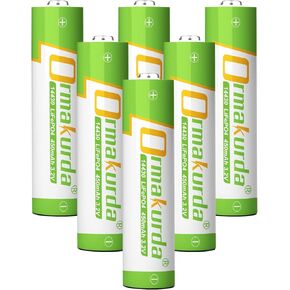 14430 Rechargeable Lifepo4 Battery, 14430 LiFePO4 Rechargeable Battery 3.2V 450mAh for Solar Panel Outdoor Garden Lights (NOT AA Battery) -6 Pack