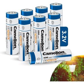 14430 3.2V 400mAh بطارية قابلة للشحن ، 3.2 فولت بطاريات LifePo4 القابلة لإعادة الشحن لضوء حديقة شمسية قابلة لإعادة الشحن في الهواء الطلق ، وضوء لوحة ، وفرشاة الأسنان ، والحلاقة ، ومصباح يدوي (8 عبوة) وليس بطارية AA