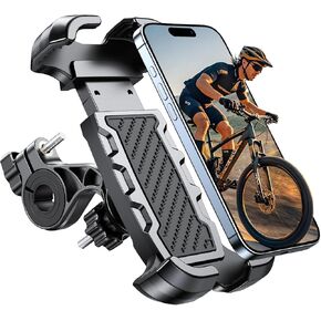 Motorcycle Phone Mount ، ترقية [Never Fall Off] [0 Shake] HOUN PIKE HOUND ، [3S PUT & TAUSH] حامل هاتف 360 ° ROTATABLE لدراجة الدراجات النارية دراجة الدراجات التي يتوافق مع الهواتف المحمولة 4.7-6.8 "
