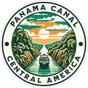 Panama Canal Central America Sticker 4 Inch - Waterproof Vinyl Decal for Laptop Water Bottle Car Tumbler - Durable Aesthetic Long-Lasting Stickers for Adults ID44990