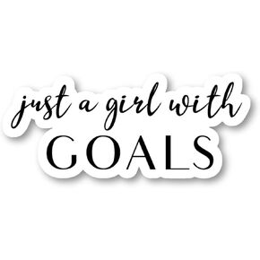 Just A Girl with Goals Sticker Girl Boss Stickers - 3 Pack - Set of 2.5, 3 and 4 Inch Vinyl Laptop Stickers - for Laptop, Phone, Water Bottle, Car & More Decal (3 Pack) S214726-3Pack