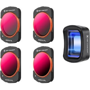K&F Concept Magnetic ND Polarized Filters Set+1.2X Amamorphic Lens for DJI Osmo Pocket 3 Creator Combo Accessories -ND8/PL,ND16/PL,ND32/PL,ND64/PL,1.2X Amamorphic Lens