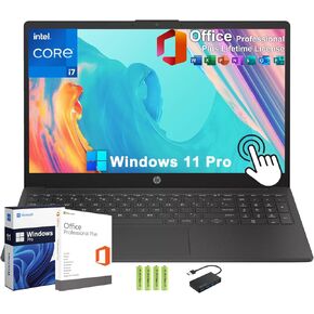 HP 15 15.6 "HD Touchscreen Business Business Captop [Windows 11 Pro] ، ذاكرة الوصول العشوائي 32 جيجابايت ، 1 تيرابايت SSD ، Intel 13th Gen 10-Core I7-1355U (حتى 5.0 جيجا هرتز) ، Microff Office مجانًا ، لوحة مفاتيح Numeric ، Wi-Fi 6 ، Bt 5.3 ، W/Hub+Batter