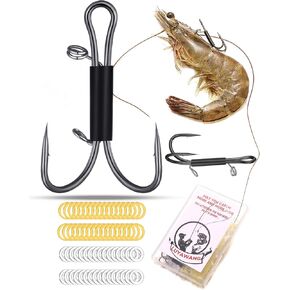 Double Fishing Hooks, Live Shrimp Bait Holder, Saltwater Freshwater Fishing Lures