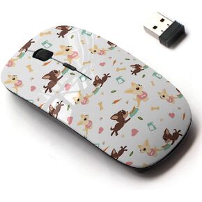 2.4G Wireless Mouse with Cute Pattern Design for All Laptops and Desktops with Nano Receiver - Chihuahua Puppies Two Dogs