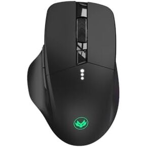 Wireless Mouse, 500mAh Large Ergonomic Rechargeable 2.4G Optical Mouse with USB Nano Receiver Cordless Mice for Computer, Black