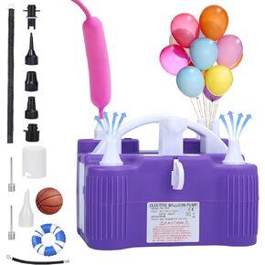 Electric Balloon Pump, 4-in-1 Portable Electric Air Pump for Inflatables, Balloons and Sports Ball, Balloon Inflator for 260q,Foil, Latex Balloons and Pool Floats, Faster and Save Time