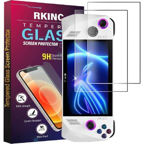 RKINC Screen Protector [2-Pack] for ASUS ROG Ally Handheld 7 inch 2023/ASUS ROG Ally X 2024, Tempered Glass Film Screen Protector, 0.33mm [LifetimeWarranty][Bubble-Free][Anti-Scratch][Anti-Shatter]