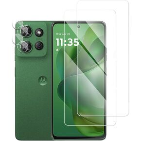 [2+2 Pack for Motorola Moto G Power (2025) Screen Protector + Camera Lens Protector Tempered Glass, 9H HD Anti-Scratch Case Friendly for Motorola Moto G Power (2025) Tempered Glass Film