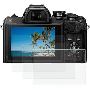 E-M10 Mark IV Tempered Glass Screen Protector for OLYMPUS OM-D E-M10 Mark IV III II Camera, Ultra-Clear Anti-Scratch Tempered Glass Cover for Olympus OM-D E-M10 Mark IV III II Camera-3Packs
