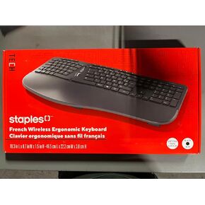 French Split Wireless Ergonomic Keyboard Dual Mode with 2.4G and Bluetooth, French Azerty Layout Computer Keyboards, Compatible with Windows 10 and Mac OS, Black