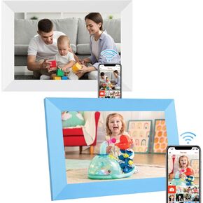 10.1 Inch WiFi Digital Picture Frame 2 Pack,Touch Digital Photo Frame Display with Built-in 32GB Memory,Wall Mountable, Share Photos via Frameo APP