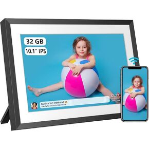 32GB 10.1 Inch WiFi Digital Picture Frame with 1280x800 HD IPS Touch Screen, Send Photo or Videos via App or Email,Support USB Drive/SD Card Extend Storage,Auto-Rotate,Wall Mountable